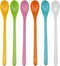 Long Handle Mixing Spoon Plastic coffee spoon iced tea spoons long spoon Suitable for iced coffee lemonade sundae (white light green pink yellow o...