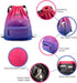 Gym Drawstring Backpack Water Resistant String Bag Nylon Cinch Sport Bag Sackpack...