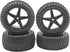4Pack ShareGoo 12mm Hex Wheel 5 Spoke Rims High Grip Rubber Tires Front Rear Tyres with Sponge 88mm/3.46" for 1/10 RC Off-Road Buggy...