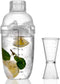 Homestia Plastic Cocktail Shaker w/Scale and Jigger Set, Strainer Top, Drink Mixer Bartender Kit, Clear Plastic Cocktail Shaker Bottle Wine Mixer ...