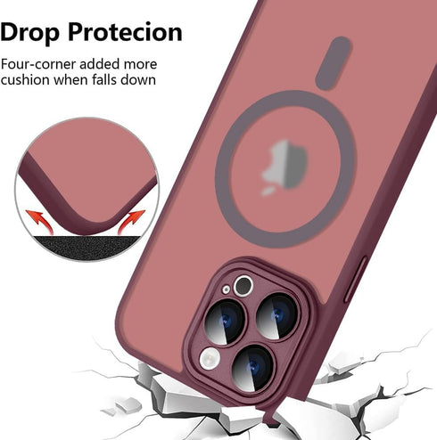 Fiyart Designed for iPhone 15 Pro Max Case Matte Design Compatible with MagSafe Wireless Charging,Cute Anti-Scratch Translucent Phone Cover for Wo...