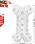 Malier Pet Dog Christmas Stocking, Xmas Luxury Faux Fur Large Bone Shape Hanging with Silver Snowflakes Sequin Decorations Pets Christmas Stocking...