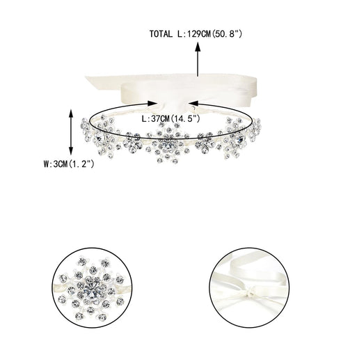 EVER FAITH Silver-Tone Austrian Crystal Wedding Snowflake Flower Hair Band Clear...