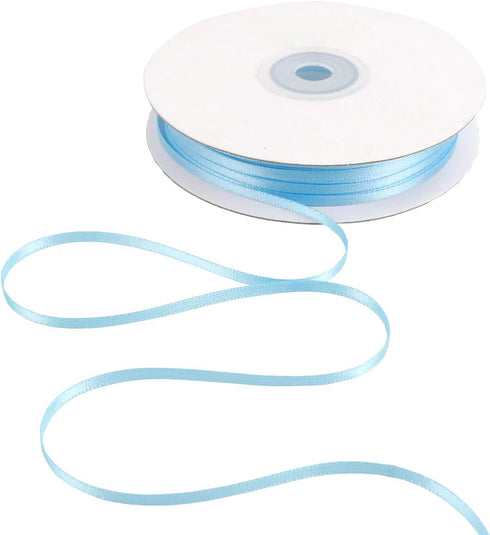 HUIHUANG Solid Color Satin Ribbon 1/8 inch x 100 Yards Roll Ribbon Thin Satin Baby Light Blue 1/8 Crafts Ribbon for Crafts Gift Wrapping DIY Bows ...