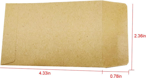 100pcs Kraft Small Coin Envelopes, 2.25"×3.5" Self-Adhesive Seed Envelopes Mini Parts Small Items Stamps Storage Packets Envelope for Garden, Offi...