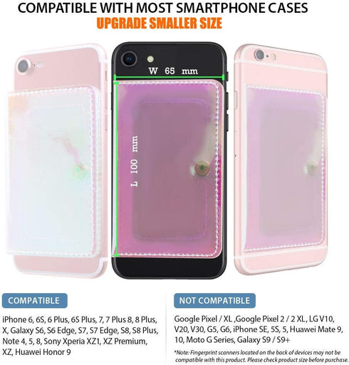 CheapSunday ID Card Holder for Back of Phone Leather Phone Wallet Stick On with Stand Flip Waterproof Leather Adhesive Wallet for Most Cellphones ...