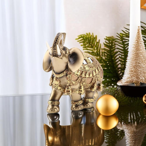 Feng Shui Elephant Statue Golden Collectible Wealth Lucky Elephant Figurine for Home Office Decoration Gift(Large)...