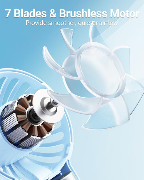SWEETFULL Mini Portable Fan Powerful Handheld Fan Rechargeable,3 Speeds Personal Small Hand Fan for Travel Makeup Eyelash Fan for Stylish Kids Gir...