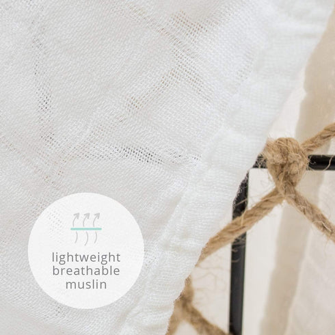 lulujo Baby Security Lovie Blankets| Unisex Softest Breathable Cotton Muslin Security Blanket with Silky Satin Trim| Neutral Comforting Blanket fo...