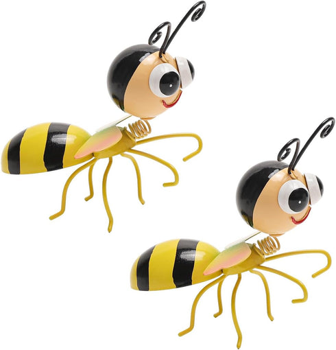 Lewondr Bee Metal Wall Art, 3D Bee Metal Wall Sculpture, Hanging Outdoor Wall Decor Fence Decoration for Garden, Yard, Patio, Indoor Home, Set of ...