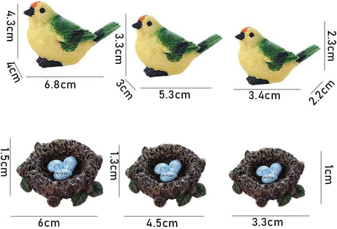 Blue Bird Cute Mini Bird Decorative Fairy Garden Miniatures, Resin Crafts DIY Succulent Plant Bonsai Figurines Garden Decorations Accessories Outd...