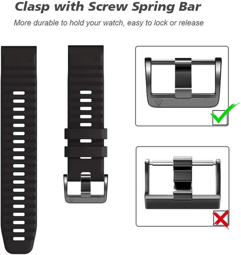 NotoCity Compatible with Fenix 6X Pro Band 26MM - Watch bands For Fenix 6/Fenix 5X/Fenix 3/HR/Tactix/Descent MK1/D2 Delta PX/D2 Charlie(Black/slat...