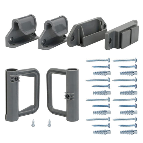 Retractable Mesh Gate Hardware Replacement Parts Kit Full Set Wall Mounting Accessories Brackets Screws and Anchors (Gray)...