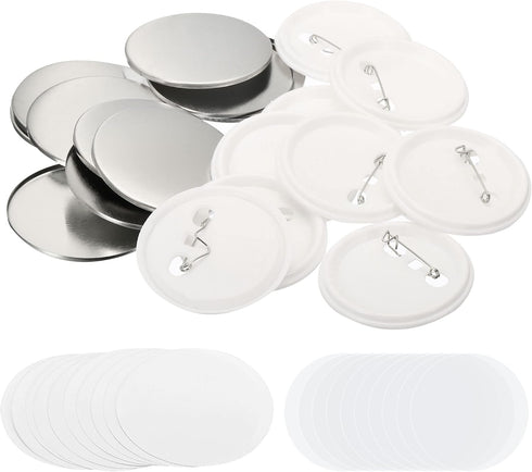 PATIKIL 2.26inch Button Parts, Blank Button Making Supplies,50Pcs Round Badge Parts DIY Pin Maker Kit for Button Maker Machine with Metal Cover Pl...