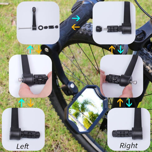 Bar End Bike Mirrors, High–Definition Convex Glass Lens for E-Bike Handlebars, Scratch Resistant, Safe Rearview 1 Pair Bicycle Mirror BT-015(Right...