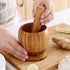 Mortar and Pestle Set, Bamboo Garlic Pounder Mincer Tool Kitchen Grinder Supplies for Garlic, Mincer, Coffee, Herb Spice, Ginger, Spice. (S)...