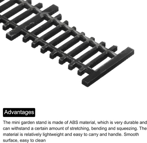 MECCANIXITY 2pcs 4.25 Inch Miniature Garden Fence, Mini Ornament Wood Picket Fence Decorative for Dollhouse Home, DIY 0.08" Black Simple Style...