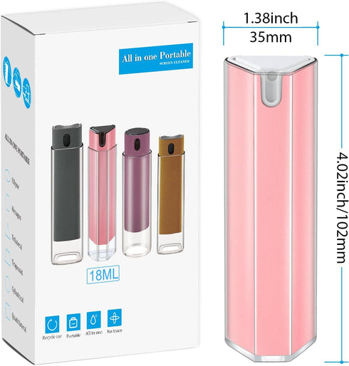 Screen Cleaner, Touchscreen Cleaner for Mobile Phone Tablet Mac Car Device- with 20ml Refill, Brush & Wipe Tool - Pink (18ml)...
