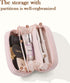 Pocmimut Makeup Bag,PU Leather Travel Cosmetic Bag,Open Flat Makeup Pouch for Women Purse for Travel Accessories(Pink)...