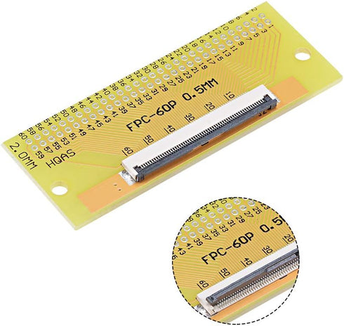 uxcell FFC FPC 60 Pin 0.5mm Pitch to DIP 2.0mm PCB Converter Board Couple Extend Adapter...