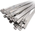 Superun Metal Zip Ties 5.9 Inch Stainless Steel Cable Ties 225 LBS Strength Tie Wrap Heavy Duty Exhaust Wrap Pack of 100 pcs...