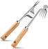 Stainless Steel Weed Puller 2 Pcs, Multifunction Weeder Puller, Wood Handle Hand Weeder Tool for Gardening, Shaped Light Duty Hand Weeder for Gard...