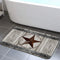 JAWO Rustic Barn Star Bathroom Rug, Non Slip Bath Mat with Design Retro Western Texas Star on Grey Wooden Grain Bathroom Accessories Shower Mat Ki...