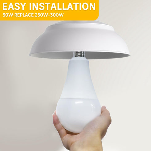 250-300W Equivalent LED Light Bulbs, 3000 Lumens Warm White 3000K 30W A30 LED Bulbs for Garage, Warehouse, Workshop, Commercial, Hotel, Backyard, ...