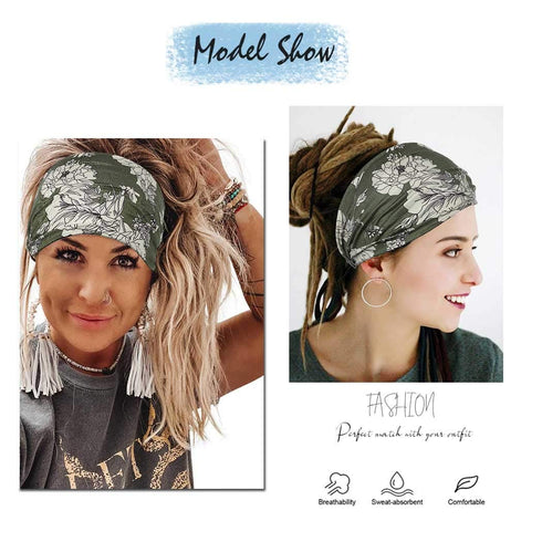 GORTIN Boho Leopard Knoted Turban Headband Stretch Twist Head Wraps Stripe Cloth Head Bands for Women and Girls 3 Pcs (Casual)...