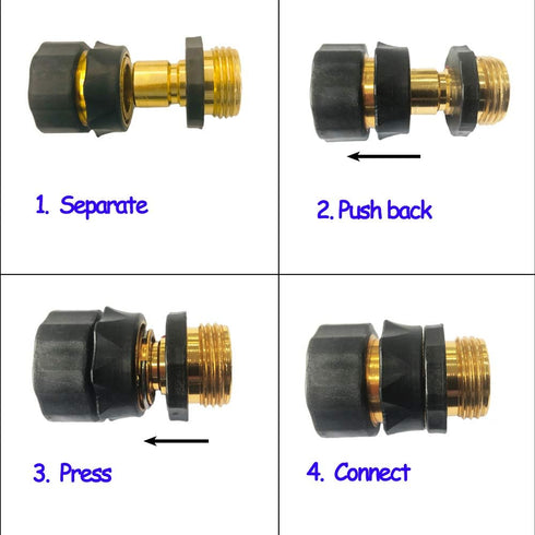 HQMPC Garden Hose Connector Garden Hose Quick Connector Male and Female 3/4" GHT 6 SETS …...