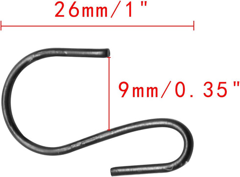 50PCS S Shaped Hooks 1 Inch Mini Ornament Storage Hooks for Hanging Jewelry Small Kitchenware Potted Plants, Black...