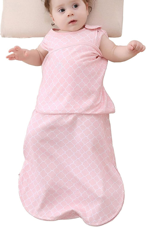 Swaddle Sack for Baby Babies 3-Ways Adjustable Swaddling Sleeping Bag Cotton Wearable Blanket for Newborn Boys and Girls (Pink, 6-12 Months)...