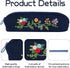 FREEBLOSS DIY Embroidery Pencil Case Embroidery Kit Dark Blue Pencil Case Making Kit Traditional Flower Style Embroidery Starter Kit with Instruct...