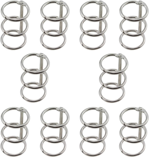 SQXBK10PCS 20mm Metal Binder Ring Silver Open Triple Ring Binder for Binding Binders DIY Album and Calendar and Essay Page...