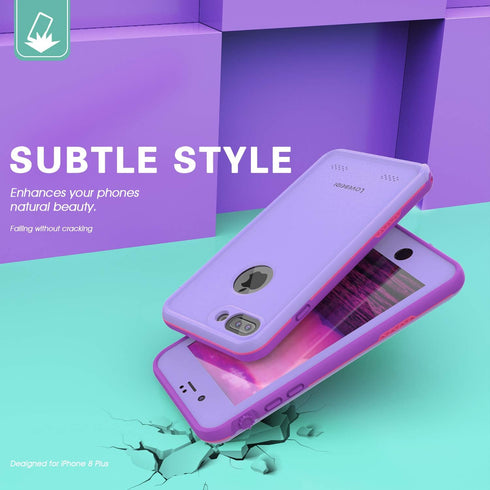 for iPhone 8 7 Plus Waterproof Case Cover Built-in Screen Protector Fully Sealed Life Shockproof Snowproof Underwater Protective Cases for iPhone ...