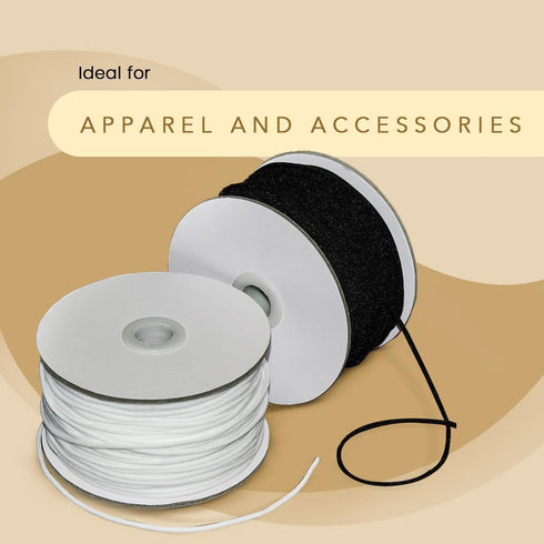 Trims by The Yard 1/8" Soft Knit Elastic Band, Premium Material, Durable Knitted Elastic Cord for Sewing, Easy to Use, Versatile Sewing Supplies, ...