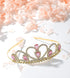 Lovelyshop Pink Gems Rhinestone Gold Tiara for Little Kid Big Kid Prom Birthday Princess Crown...