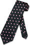Vesuvio Napoli NeckTie BLACK w/Light PINK Polka Dots Design Men's Neck Tie...