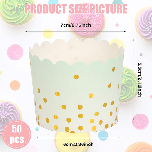 50 Pcs Colorful Greaseproof Paper Baking Cups Large 5 Oz Cupcake Paper Liners Disposable Muffin Cases Cupcake Holders Containers for Wedding Party...