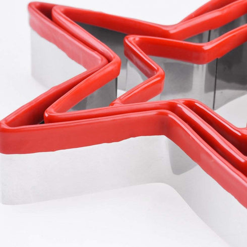 Star Cookie Cutters Set 3pcs Stainless Steel,Food Grade Large & Mini Star Cookie Cutter for Pressing cookie, sandwich and bread...