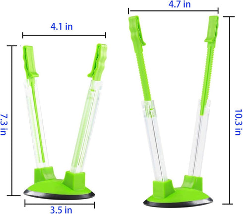Adjustable Baggy Rack, No-hands Food Storage Holders For Food Prep Bag, plastic Freezer Bag, Clip-Ideal Kitchen Gadget (Green, 2pcs)...
