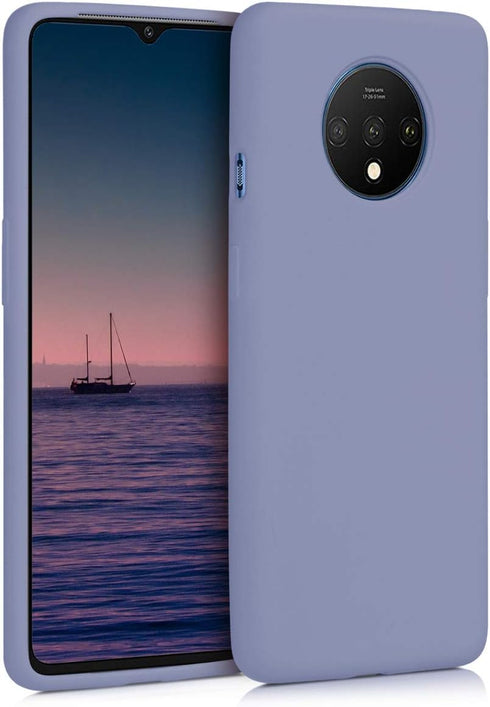 kwmobile Case Compatible with OnePlus 7T Case - TPU Silicone Phone Cover with Soft Finish - Lavender Grey...