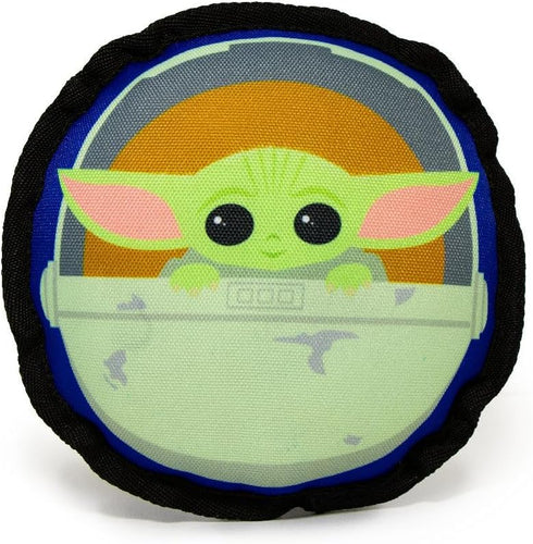 Buckle-Down Dog Toy, Star Wars, Ballistic Squeaker The Mandalorian Child Chibi Carriage Pod Pose Blue 8" x 8"...