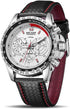 MEGIR Men Analog Luminous Casual Fashion Quartz Watch with PU Strap Big Dial Calendar for Business Work School Outdoor...