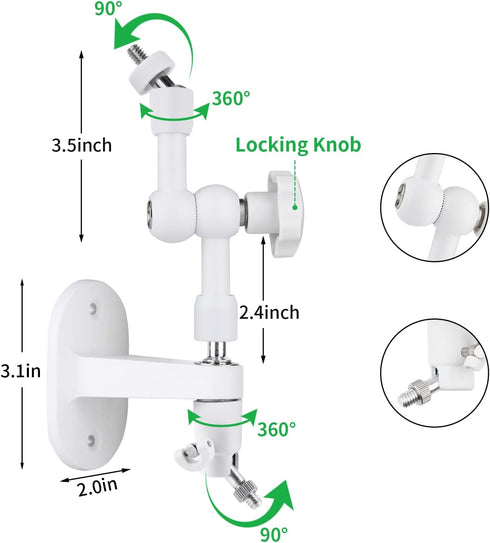 2-in-1 Wall Mount for Arlo Solar Panel and Arlo Pro/Arlo Pro 2/Arlo Pro 3/Arlo Pro 4/Arlo Ulra Security Camera, Adjustable Angle to Get Maximum Su...