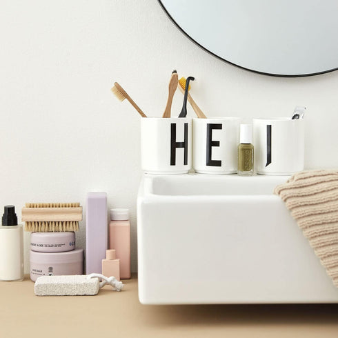 Design Letters Porcelain Coffee Mug | Gifts for Mom | Initial Coffee Cup Perfect for Mother's Day Gift | Ceramic Cup Used as Bathroom Accessories/...