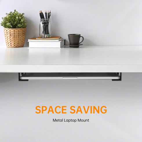 3 PCS Under Desk Laptop Mount with Anti-Scratch Felt Board,Under Desk Laptop Holder Tray,Durable Under Desk Shelf for Laptop/Keyboard Storage...