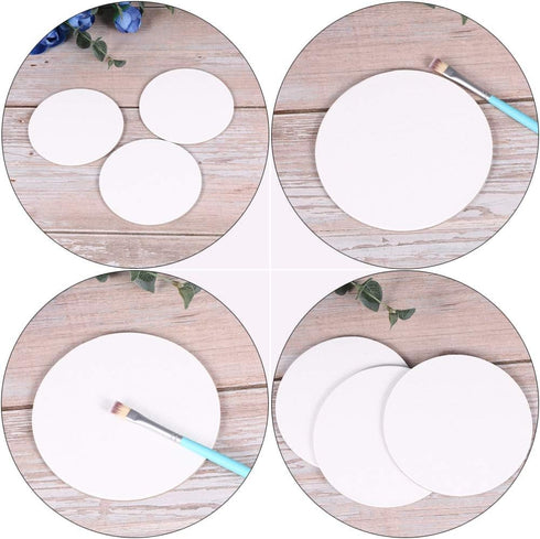 10pcs Round Painting Canvas Panel Boards Canvas Drawing Board Stretched Artist Canvas Canvas Painting Board for Drawing Painting DIY Student Artis...