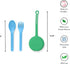 Omie OmieBox Kids Utensils Set with Case - 2 Piece Plastic, Reusable Fork and Spoon Silverware with Pod for Kids (Mint Green)...