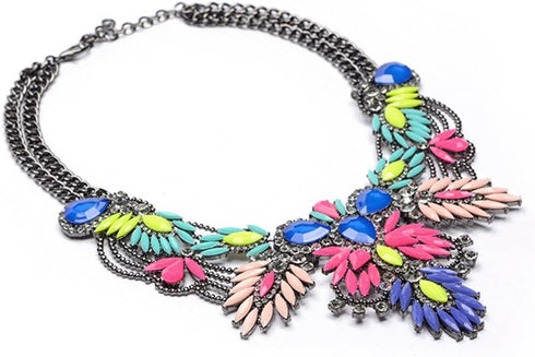 Lovage Colorful Resin Bubble Bib Statement Necklace Bohemian Chunky Collar Jewelry...